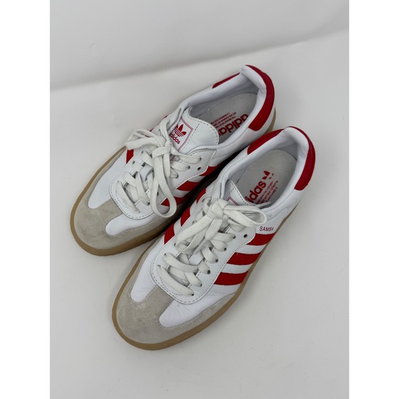 Adidas Red White Platform Samba Sneakers
